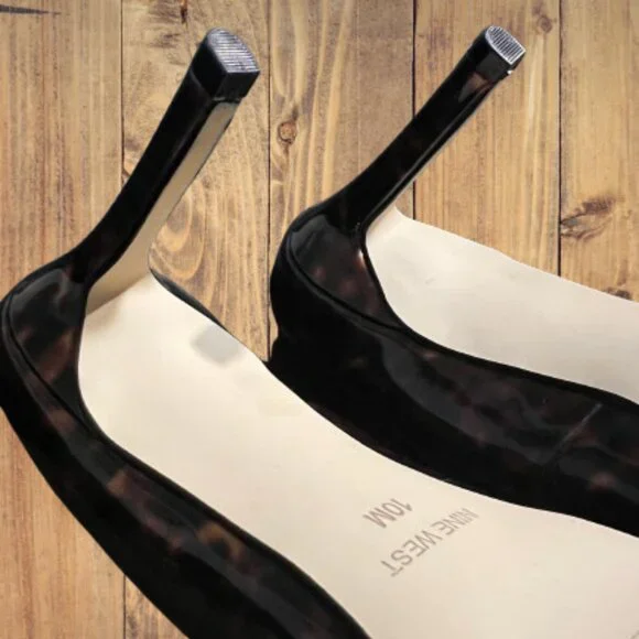 Nine West Leather Tortoise Stilletos Size 10 - Picture 8 of 11